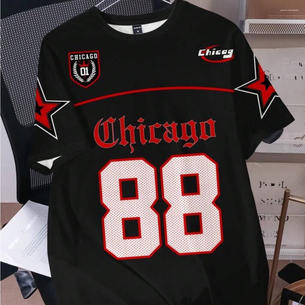 Chicago Black Graphic Men's Shirt